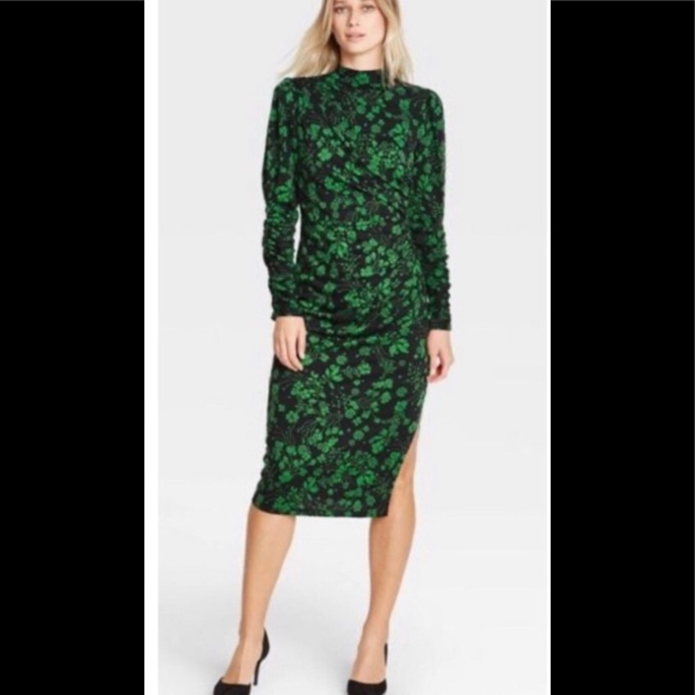 Who what wear- black and green floral dress.
